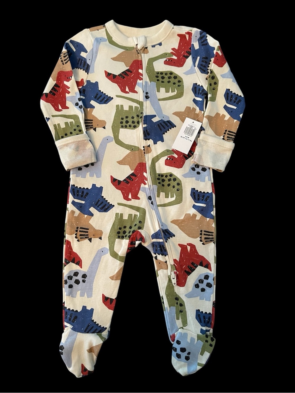 NWTs Old Navy Multicolor 2 Way Zip Dinosaur Footie Sleeper